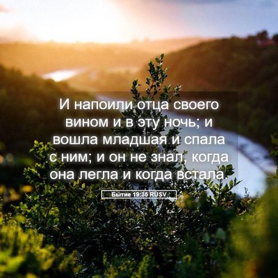Picture 05 - Бытие 19:35 RUSV - И напоили отца своего - Bible Verse Picture