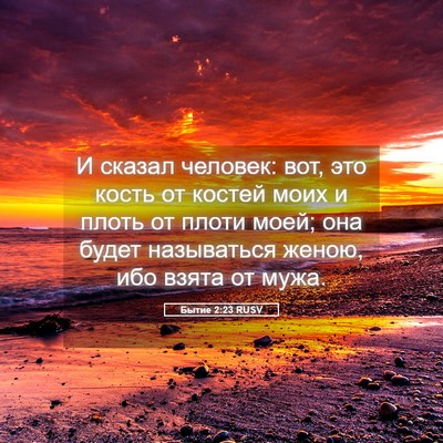 Picture 05 - Бытие 2:23 RUSV - И сказал человек: вот, это - Bible Verse Picture