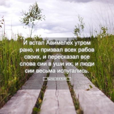 Picture 05 - Бытие 20:8 RUSV - И встал Авимелех утром - Bible Verse Picture
