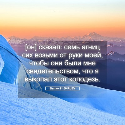 Picture 05 - Бытие 21:30 RUSV - [он] сказал: семь агниц сих - Bible Verse Picture