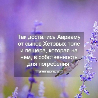 Picture 05 - Бытие 23:20 RUSV - Так достались Аврааму от - Bible Verse Picture