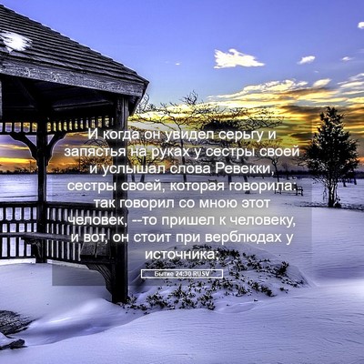 Picture 05 - Бытие 24:30 RUSV - И когда он увидел серьгу и - Bible Verse Picture