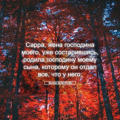 Picture 05 - Бытие 24:36 RUSV - Сарра, жена господина - Bible Verse Picture