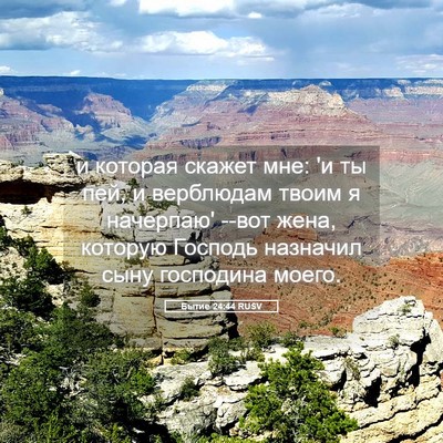Picture 05 - Бытие 24:44 RUSV - и которая скажет мне: 'и ты - Bible Verse Picture