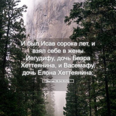Picture 05 - Бытие 26:34 RUSV - И был Исав сорока лет, и - Bible Verse Picture