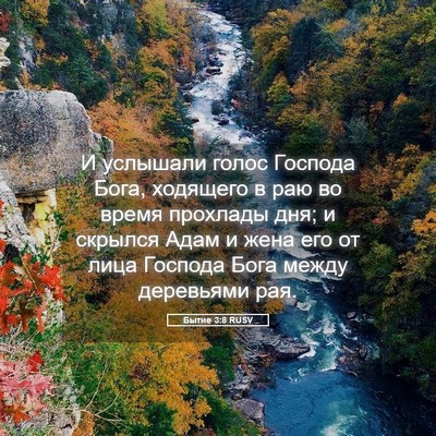 Picture 05 - Бытие 3:8 RUSV - И услышали голос Господа - Bible Verse Picture
