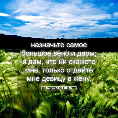 Picture 05 - Бытие 34:12 RUSV - назначьте самое большое - Bible Verse Picture