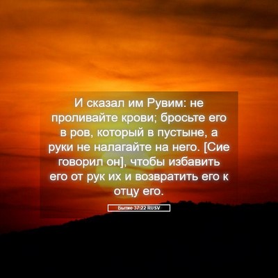 Picture 05 - Бытие 37:22 RUSV - И сказал им Рувим: не - Bible Verse Picture