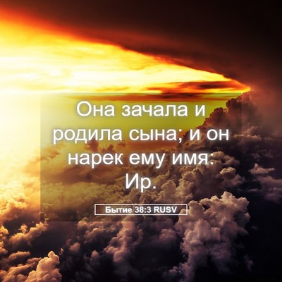 Picture 05 - Бытие 38:3 RUSV - Она зачала и родила сына; и - Bible Verse Picture