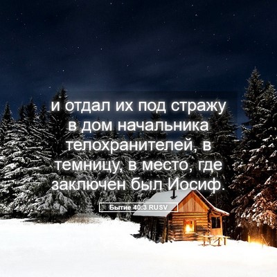 Picture 05 - Бытие 40:3 RUSV - и отдал их под стражу в дом - Bible Verse Picture