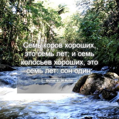 Picture 05 - Бытие 41:26 RUSV - Семь коров хороших, это - Bible Verse Picture