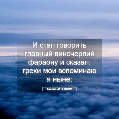 Picture 05 - Бытие 41:9 RUSV - И стал говорить главный - Bible Verse Picture