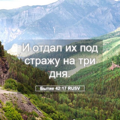Picture 05 - Бытие 42:17 RUSV - И отдал их под стражу на - Bible Verse Picture