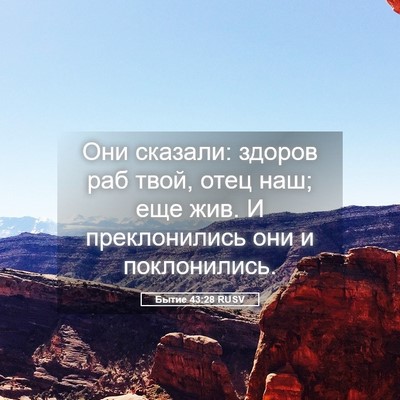 Picture 05 - Бытие 43:28 RUSV - Они сказали: здоров раб - Bible Verse Picture