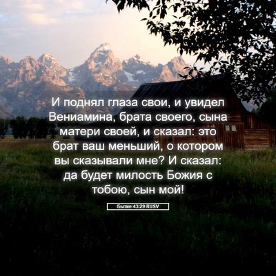 Picture 05 - Бытие 43:29 RUSV - И поднял глаза свои, и - Bible Verse Picture