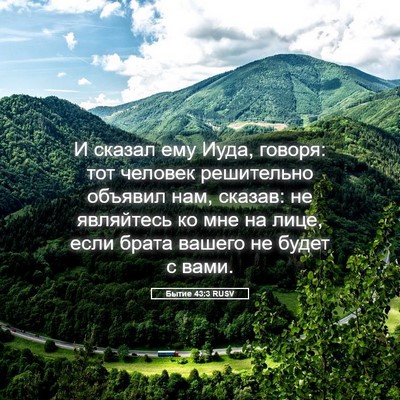 Picture 05 - Бытие 43:3 RUSV - И сказал ему Иуда, говоря: - Bible Verse Picture