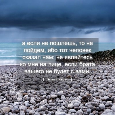 Picture 05 - Бытие 43:5 RUSV - а если не пошлешь, то не - Bible Verse Picture