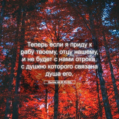 Picture 05 - Бытие 44:30 RUSV - Теперь если я приду к рабу - Bible Verse Picture