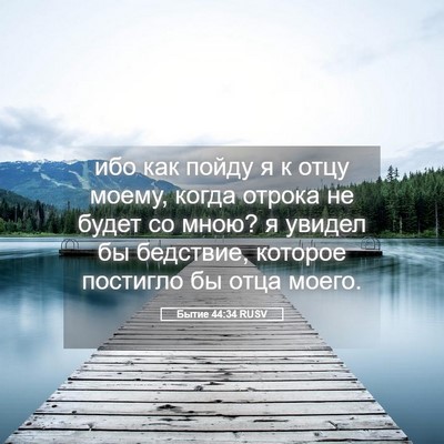 Picture 05 - Бытие 44:34 RUSV - ибо как пойду я к отцу - Bible Verse Picture