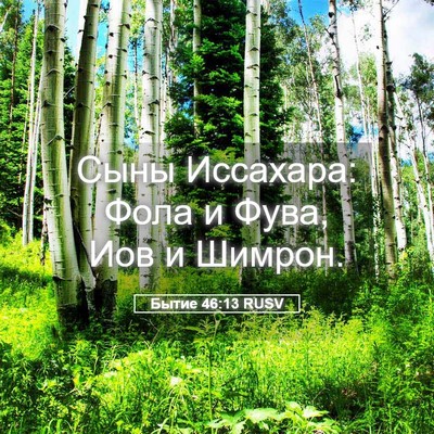 Picture 05 - Бытие 46:13 RUSV - Сыны Иссахара: Фола и Фува, - Bible Verse Picture