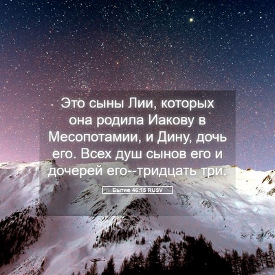 Picture 05 - Бытие 46:15 RUSV - Это сыны Лии, которых она - Bible Verse Picture