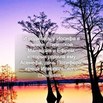 Picture 05 - Бытие 46:20 RUSV - И родились у Иосифа в земле - Bible Verse Picture