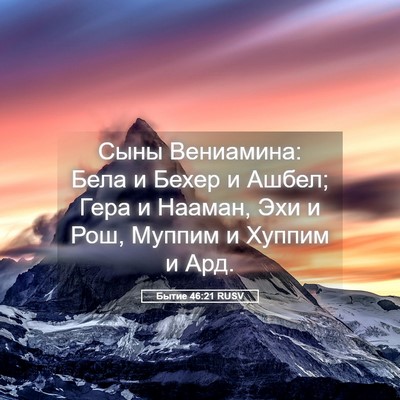 Picture 05 - Бытие 46:21 RUSV - Сыны Вениамина: Бела и - Bible Verse Picture