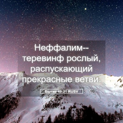Picture 05 - Бытие 49:21 RUSV - Неффалим--теревинф рослый, - Bible Verse Picture