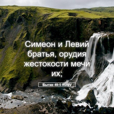 Picture 05 - Бытие 49:5 RUSV - Симеон и Левий братья, - Bible Verse Picture