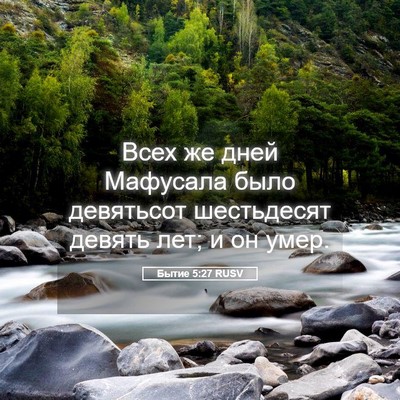 Picture 05 - Бытие 5:27 RUSV - Всех же дней Мафусала было - Bible Verse Picture