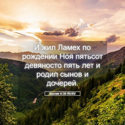Picture 05 - Бытие 5:30 RUSV - И жил Ламех по рождении Ноя - Bible Verse Picture