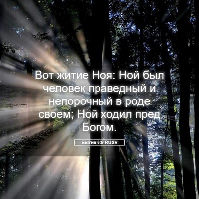 Picture 05 - Бытие 6:9 RUSV - Вот житие Ноя: Ной был - Bible Verse Picture