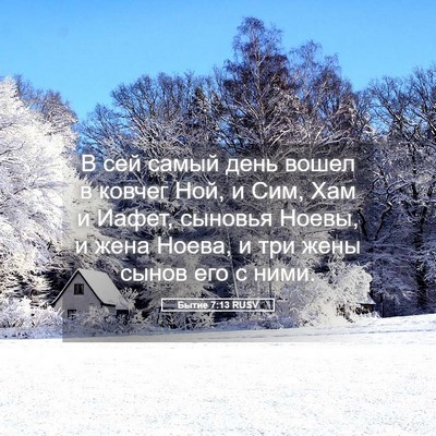Picture 05 - Бытие 7:13 RUSV - В сей самый день вошел в - Bible Verse Picture
