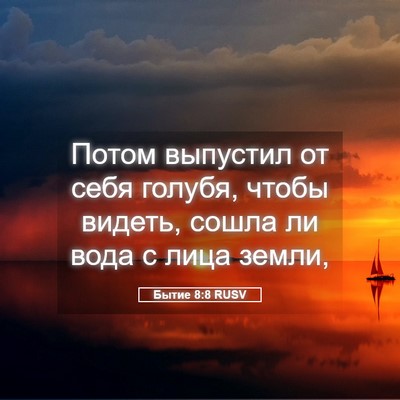 Picture 05 - Бытие 8:8 RUSV - Потом выпустил от себя - Bible Verse Picture
