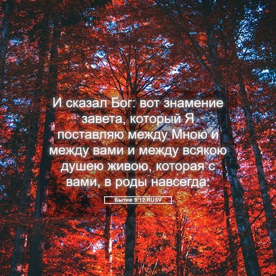 Picture 05 - Бытие 9:12 RUSV - И сказал Бог: вот знамение - Bible Verse Picture