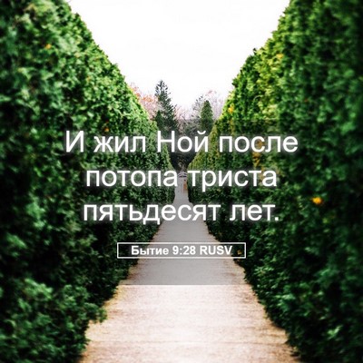 Picture 05 - Бытие 9:28 RUSV - И жил Ной после потопа - Bible Verse Picture