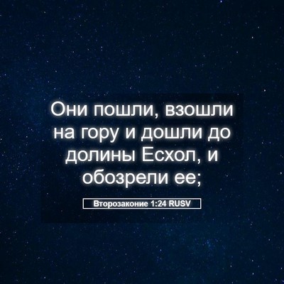 Picture 05 - Второзаконие 1:24 RUSV - Они пошли, взошли на гору и - Bible Verse Picture