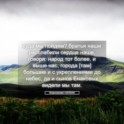 Picture 05 - Второзаконие 1:28 RUSV - куда мы пойдем? братья наши - Bible Verse Picture