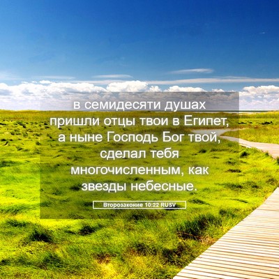 Picture 05 - Второзаконие 10:22 RUSV - в семидесяти душах пришли - Bible Verse Picture