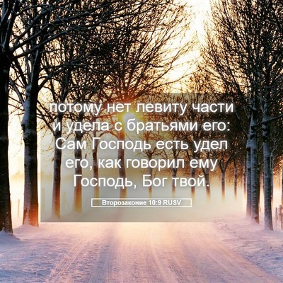 Picture 05 - Второзаконие 10:9 RUSV - потому нет левиту части и - Bible Verse Picture