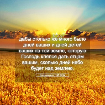 Picture 05 - Второзаконие 11:21 RUSV - дабы столько же много было - Bible Verse Picture