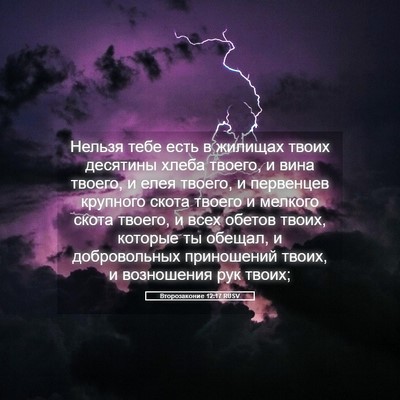 Picture 05 - Второзаконие 12:17 RUSV - Нельзя тебе есть в жилищах - Bible Verse Picture