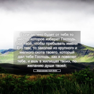 Picture 05 - Второзаконие 12:21 RUSV - Если далеко будет от тебя - Bible Verse Picture