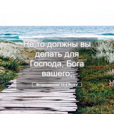 Picture 05 - Второзаконие 12:4 RUSV - Не то должны вы делать для - Bible Verse Picture
