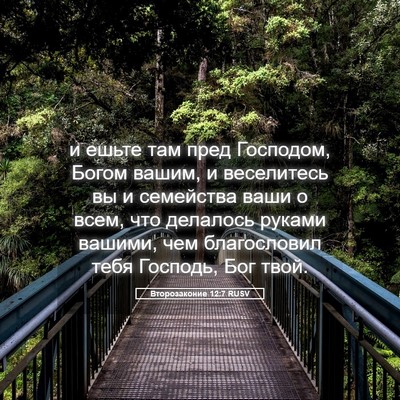 Picture 05 - Второзаконие 12:7 RUSV - и ешьте там пред Господом, - Bible Verse Picture