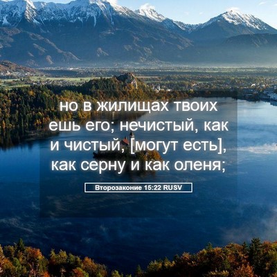 Picture 05 - Второзаконие 15:22 RUSV - но в жилищах твоих ешь его; - Bible Verse Picture