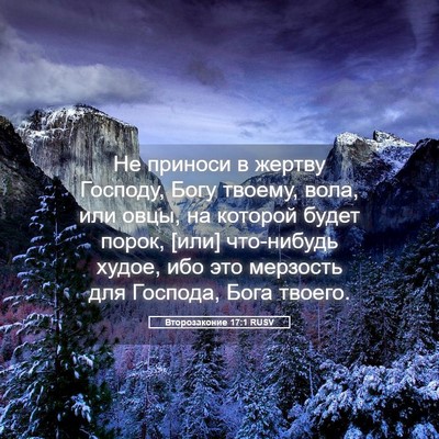 Picture 05 - Второзаконие 17:1 RUSV - Не приноси в жертву - Bible Verse Picture