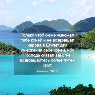 Picture 05 - Второзаконие 17:16 RUSV - Только чтоб он не умножал - Bible Verse Picture