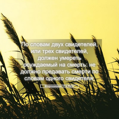 Picture 05 - Второзаконие 17:6 RUSV - По словам двух свидетелей, - Bible Verse Picture