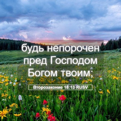 Picture 05 - Второзаконие 18:13 RUSV - будь непорочен пред - Bible Verse Picture